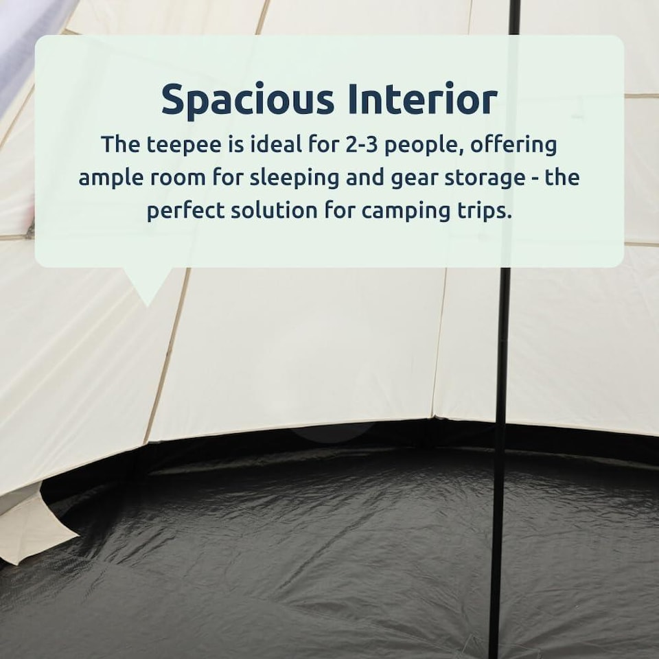 image 1 of 2-3 Person Teepee Camping Tent – Portable Outdoor Shelter