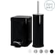 image 1 of Harbour Housewares Mismatched Toilet Brush & Bin Set - Black