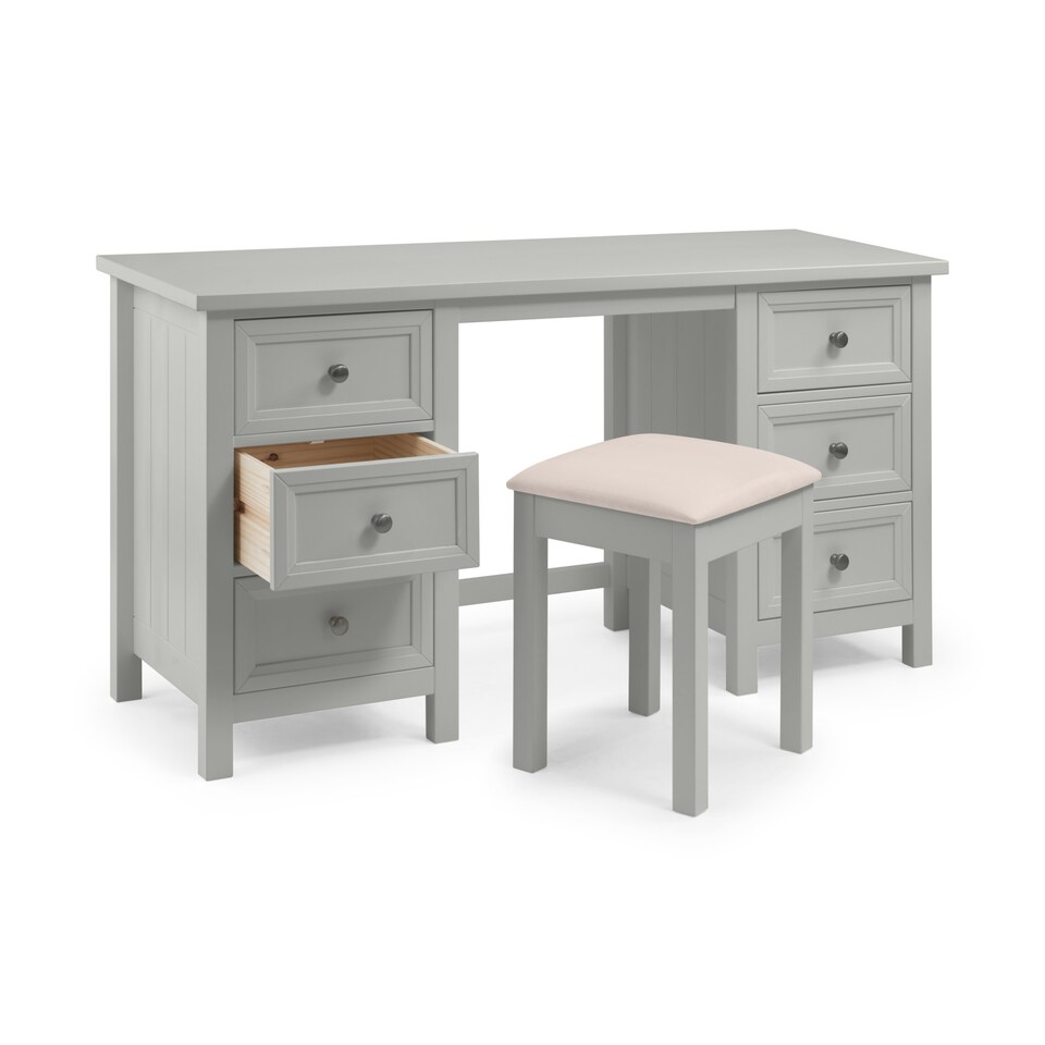 image 1 of Maine 6 Drawer Dressing Table - Dove Grey