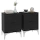 image 1 of HOMCOM Bedside Tables Set of 2, Modern Nightstand with 2 Drawers, Small Sofa End Tables with Storage and Steel Legs for Bedroom, Living Room, Black