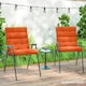 image 2 of Outsunny 2pc Outdoor Seat Cushion with Backrest, Ties, for Garden, Orange Orange | Orange