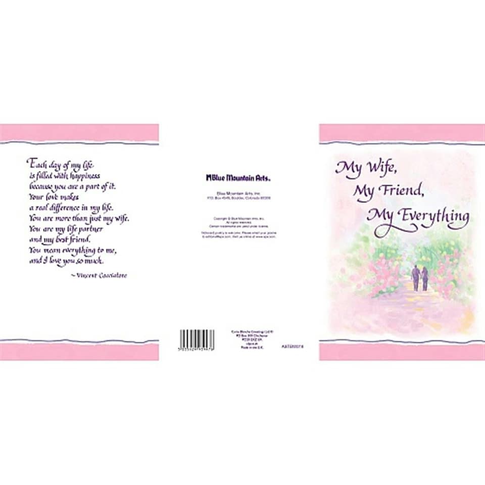 image 1 of Wife My Friend My Everything.. Sentimental Verses Keepsake Greeting Card