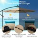 image 8 of COSTWAY 303 cm Patio Parasol Solar LED Cantilever Offset Umbrella Cream