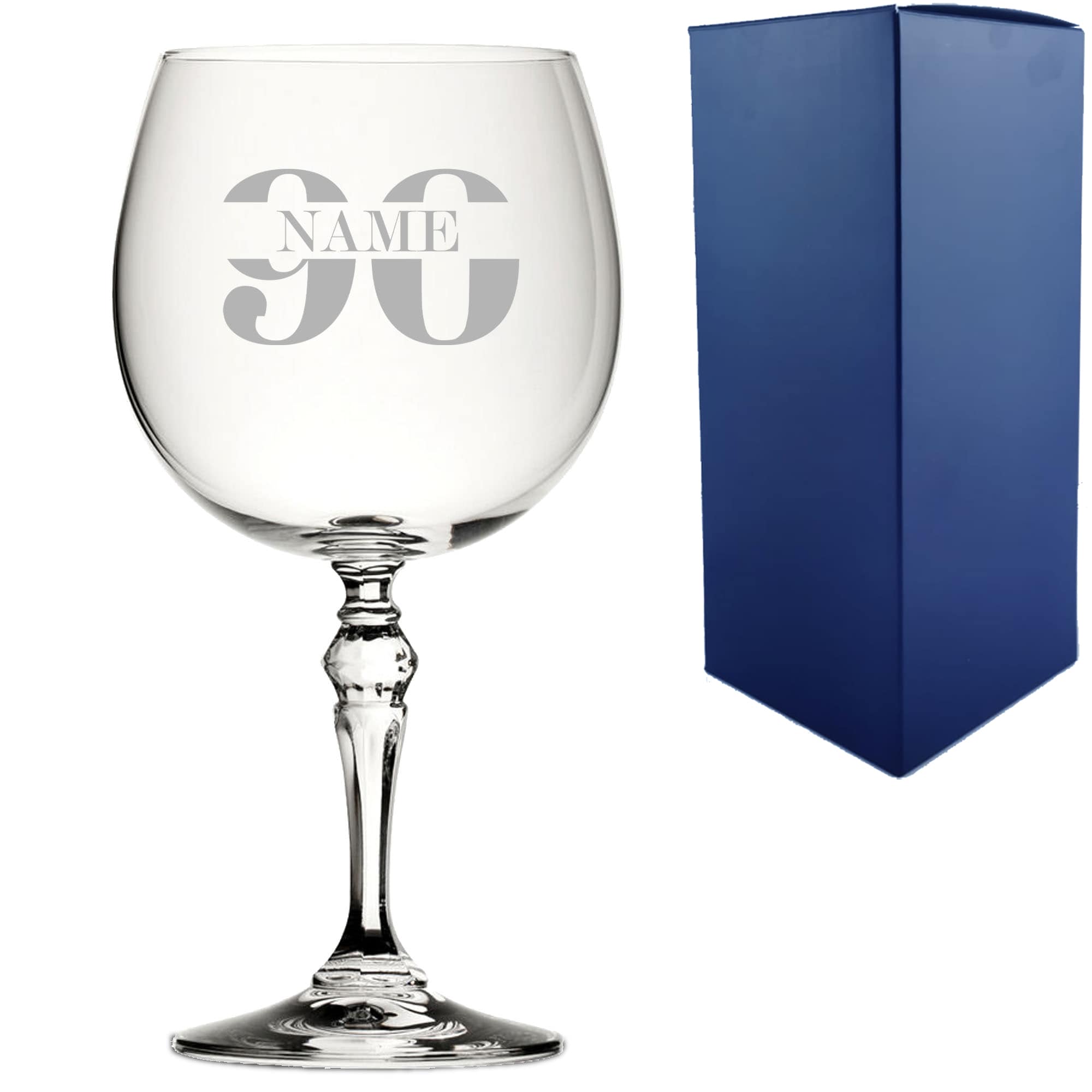 Personalised Crystal Gin and Tonic 90 Design Name Cocktail Glass