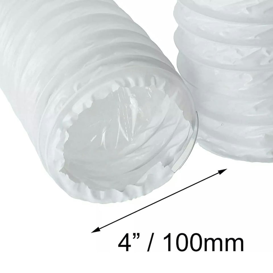 image 1 of SPARES2GO Universal 4m Tumble Dryer Vent Hose + Connection Adapter Kit