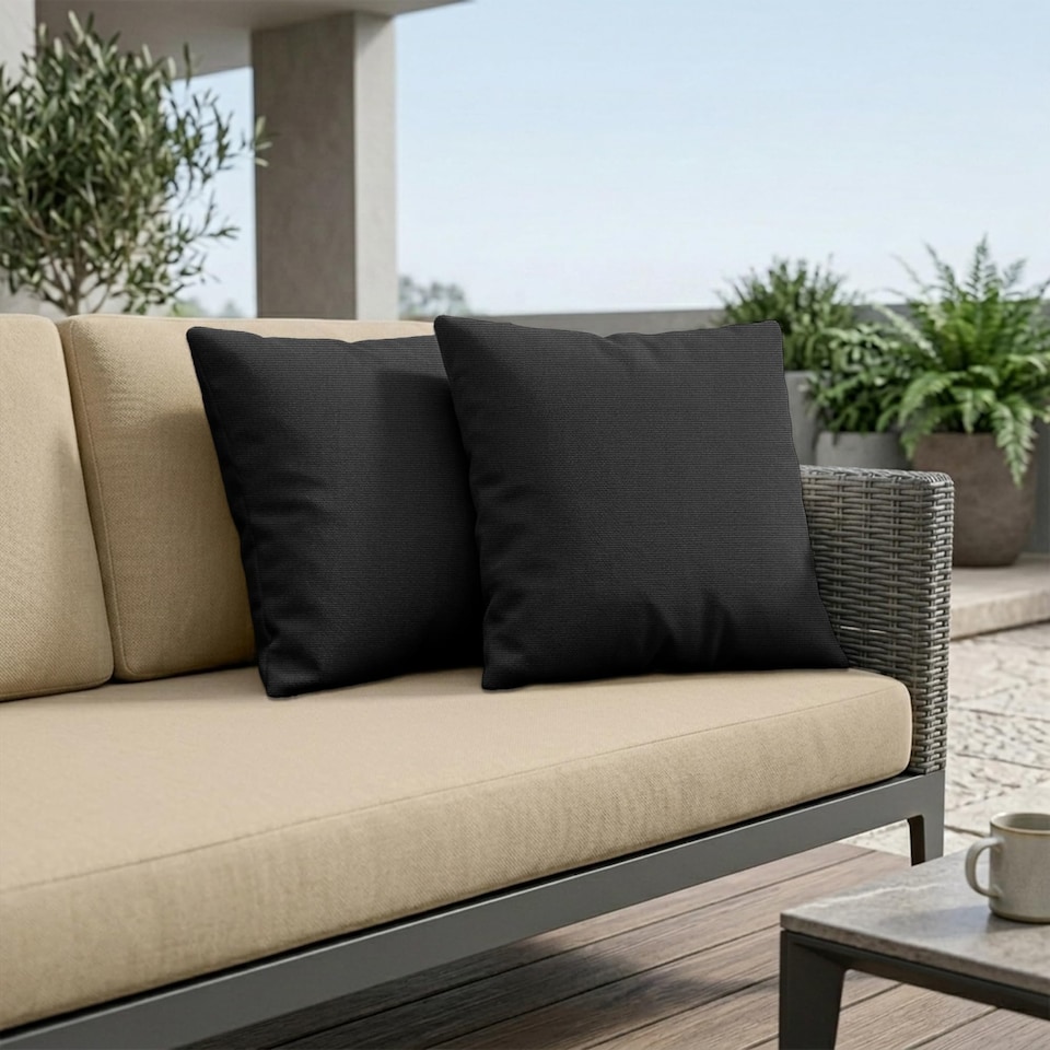 image 1 of Covers&All Sunbrella Pillows Set of 2 UV Fade resistant and Water Repellent Square Throw Pillows