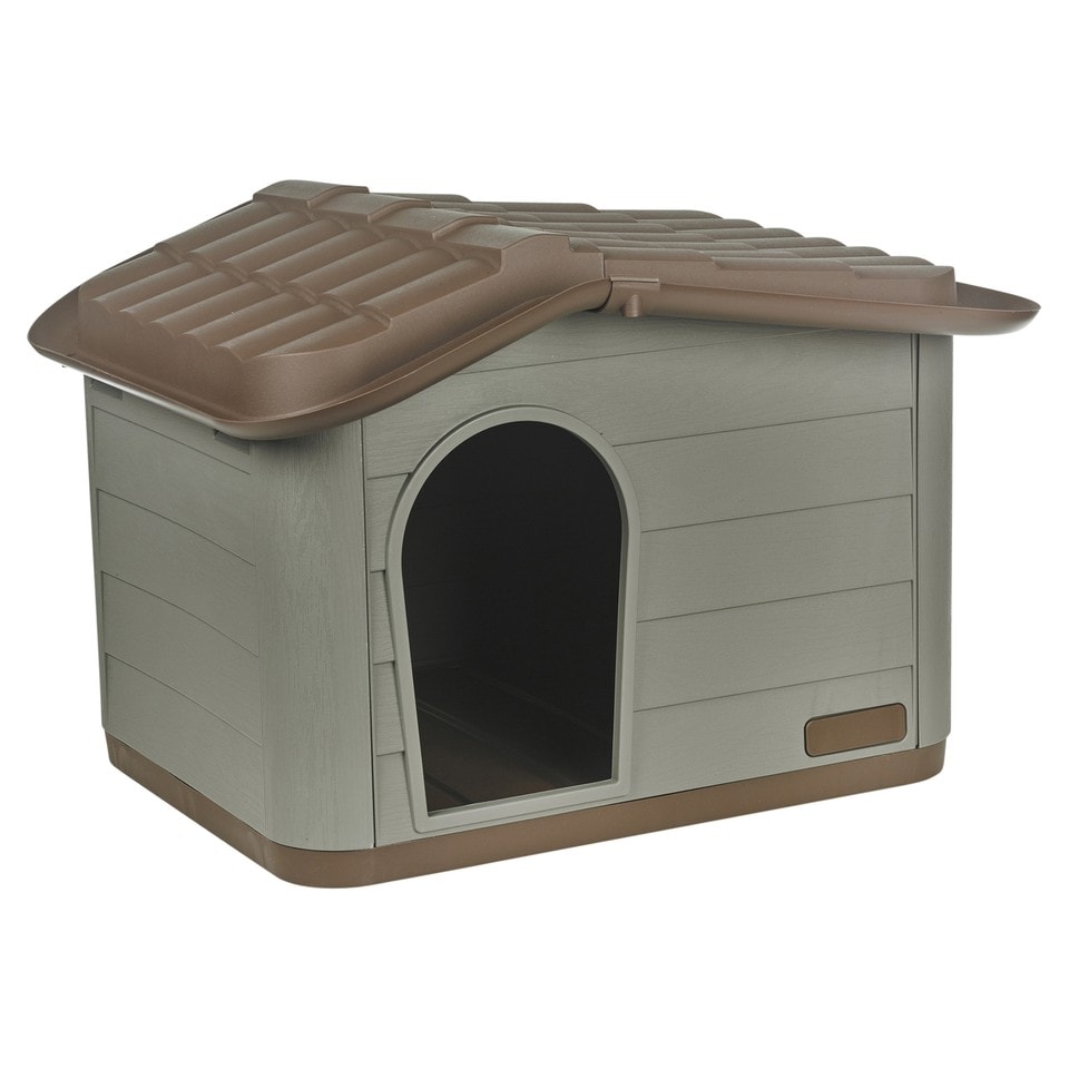 image 1 of URBNLIVING Plastic Dog House Outdoor Pet Kennel Shelter | Multi | Brown/Green | S | 1