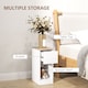image 3 of HOMCOM Bedside Tables Set of 2, Modern Side Tables with Drawer and Shelf, Nightstands for Bedroom, Living Room, White