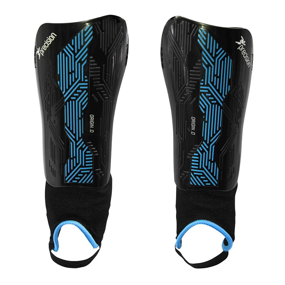 Precision Origin.0 Shin & Ankle Guards - Black/Cyan - Medium - PRA216MR - Black/Cyan - Medium - PRA216MR