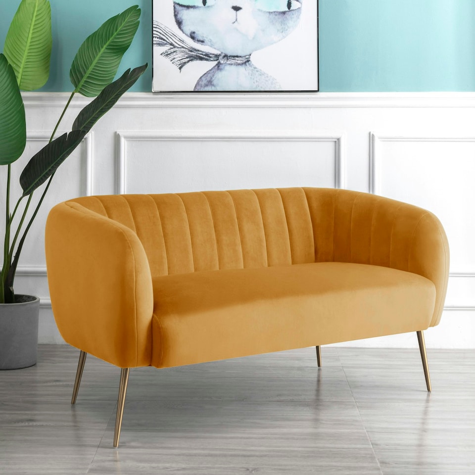 image 1 of Matilda 2 Seat Sofa Yellow