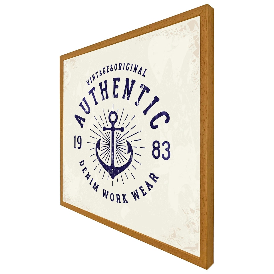 image 1 of Vintage anchor logo (Picutre Frame) Brown | L