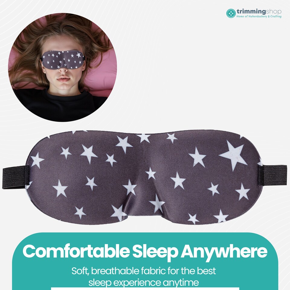 image 1 of 3D Stars Printed Sleep Eye Mask with Adjustable Strap