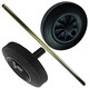 image 1 of Pack Of 2 Heavy Duty Rubber Wheels With Nose Collar & Metal Axle Kit For Wheelie Bin Replacements Black