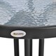 image 8 of Outsunny Outdoor Bistro Table Rounding Dining Tempered Glass Top Black φ60cm
