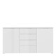 image 2 of Sienna Wide Chest of 4 Drawers and 2 Doors in White/White High Gloss