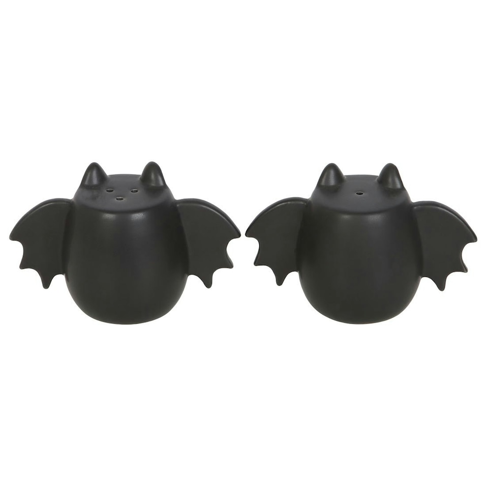image 1 of Something Different Dark Lair Bat Wings Salt And Pepper Shakers - Black - One Size