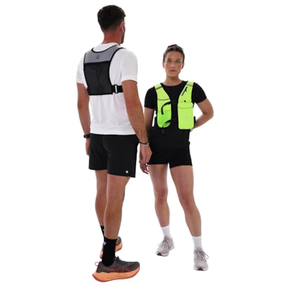 image 1 of Six Peaks Hydration Running Vest, Functional Reflective Safety Race, Lightweight Hydration Pack With Neoprene Body, Storage Pockets And 500ml Collapsible Bottle, Yellow, Xs/S