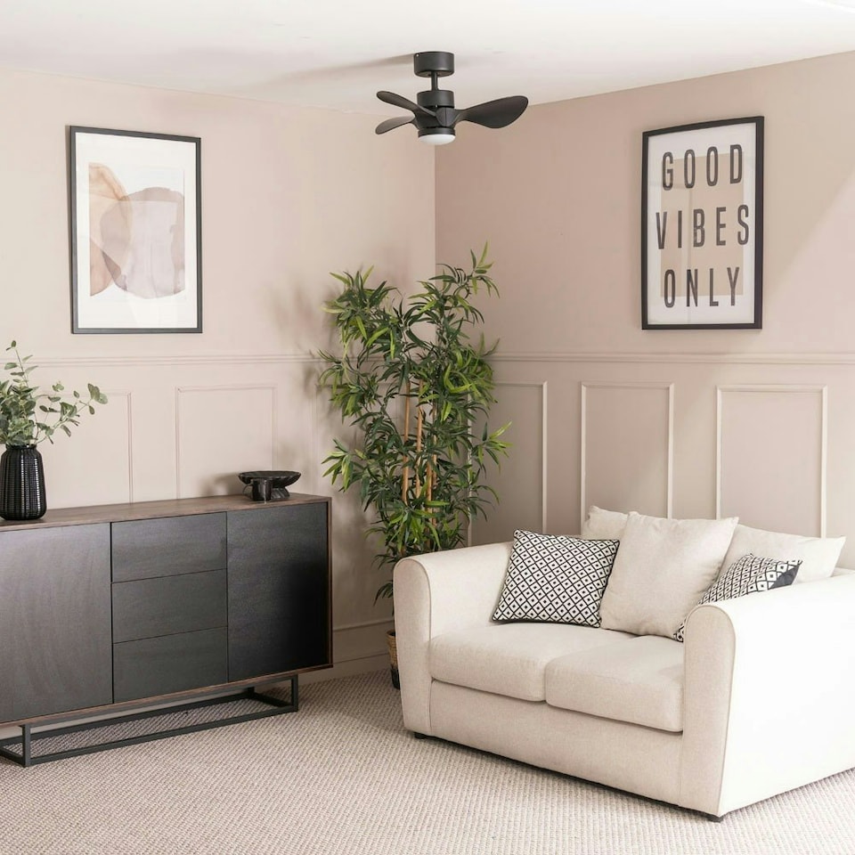 image 1 of ValueLights 24 Inch Integrated LED Ceiling Fan with Remote Control, 3 Blades, Timer and 6 Speed Functions - Black