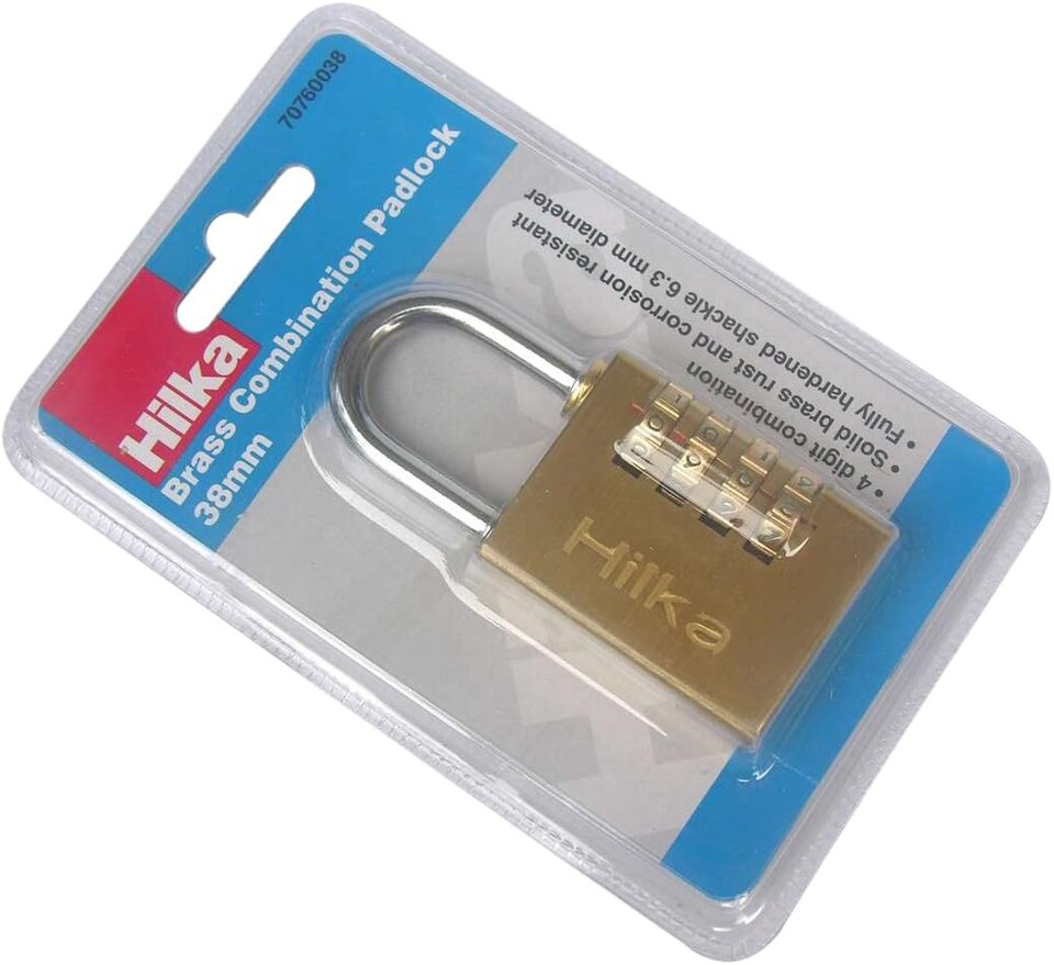 Hilka 38mm Brass Padlock (Product Code: 70760038)