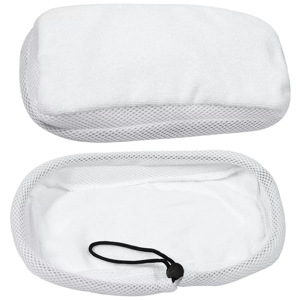 image 1 of SPARES2GO Steam Mop Cloths for MORPHY RICHARDS 720022 12-in-1 Cleaner Pads x 2