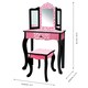 image 3 of Teamson Kids Gisele Leopard Print Vanity Playset, Pink/Black