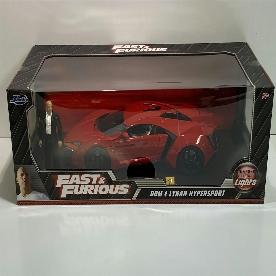 image 1 of Fast and Furious Doms 2014 Lykan Hypersport Figure and Working Lights 1:18 Jada 31140