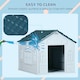 image 4 of PawHut Weather-Resistant Dog House, Puppy Shelter for Medium Dogs - Blue