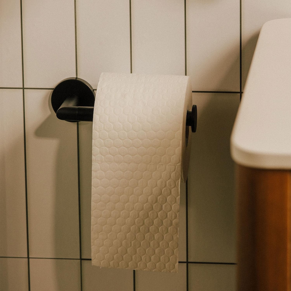 image 1 of COSMIC Toilet roll holder, Matt black, Hidden fixings, Start Collection