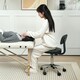 image 7 of HOMCOM Rolling Stool with Backrest, Wheels Pink
