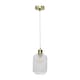 image 2 of First Choice Lighting Set of 2 Batley Clear Ribbed Glass with Satin Brass Pendant Fittings Bronze | Clear