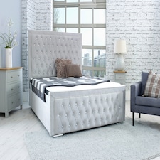 Hendrick Plush Superking Bed Frame - Silver