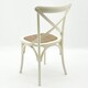 image 2 of French Cross Back Dining Chair - Elm Wood - L46 x W49 x H88 cm - Antique Cream White