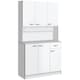 image 1 of HOMCOM Freestanding Kitchen Cupboard, Storage Cabinet with Doors White