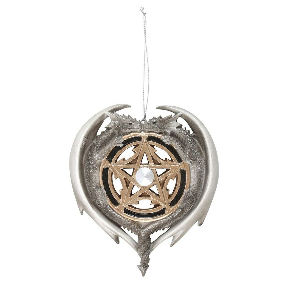 image 1 of Anne Stokes Dragon Magic Hanging Ornament - Silver/Bronze - One Size