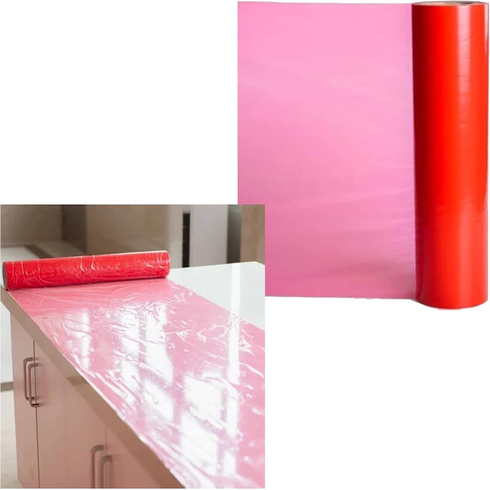 image 1 of 3 x Hard Surface & Floor Protector Film Semi-Adhesive DIY Dust Sheet