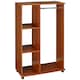 image 6 of HOMCOM Rolling Open Wardrobe Hanging Rail Storage Shelves