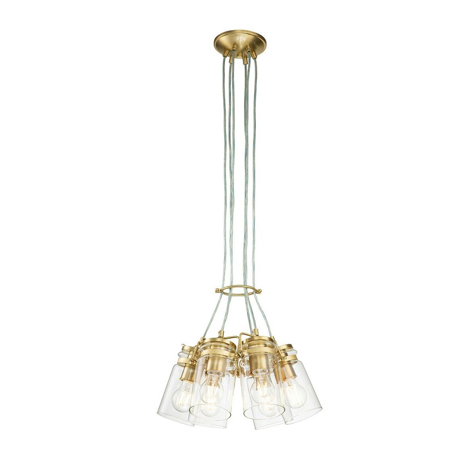 image 1 of Kichler Brinley Cluster Pendant Ceiling Light Brushed Brass