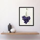 image 2 of Jean Bernard Framed Wall Art Print Bunch of Blue Grapes Oil Painting Home Décor