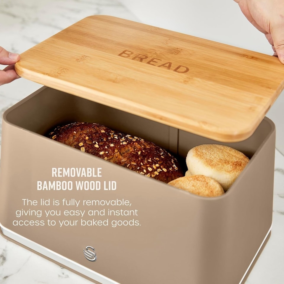 image 1 of Swan Nordic Oatmeal 1.7L 3KW Kettle, 2 Slice Toaster, Breadbin and Canisters Kitchen Set