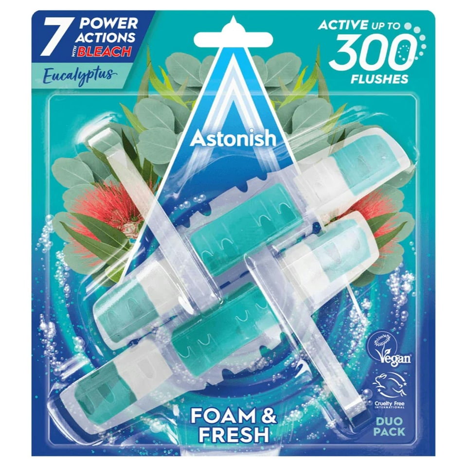 image 1 of Astonish Eucalyptus Foam Fresh Toilet Block Cleaning Action Bleach Odour Control