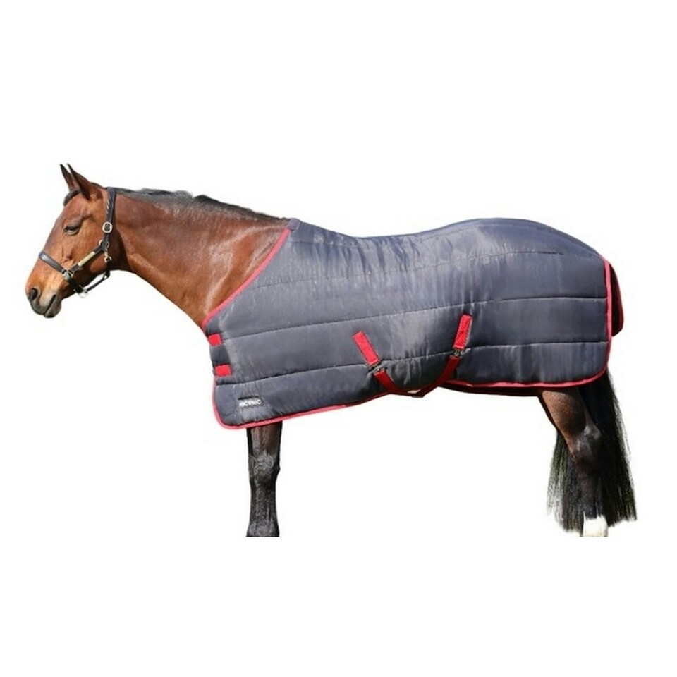 image 1 of HYCONIC Standard-Neck 250g Horse Stable Rug - Charcoal/Red - 6´ 9"