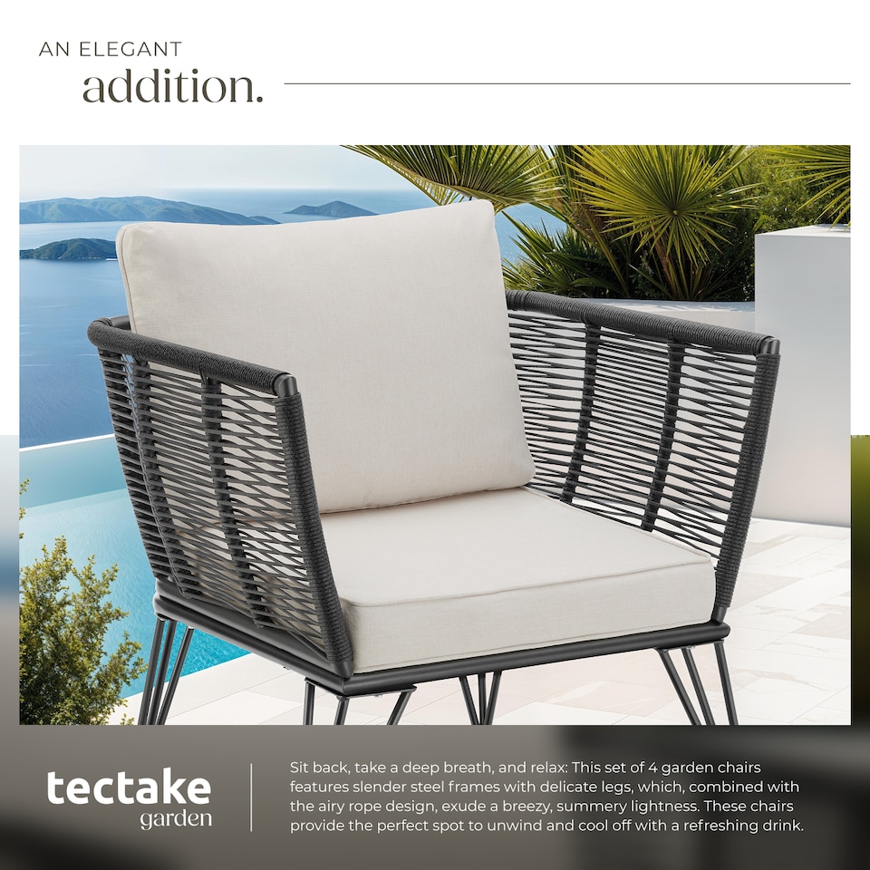 image 1 of Garden Chair Sundo - thick seat cushions, removable cushion covers | Grey | anthracite | 67 x 75,50 x 71 cm | 4