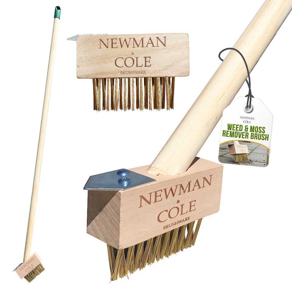 image 1 of Long Handle 120cm Patio Weed Brush & Paving Scraper Tool