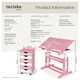 image 6 of Kids Study Desk And Filing Cabinet Set Childrens Play Room Furniture MDF In 2 Colours 7 Step Adjustable Height | Pink | rose | 109 x 55 x 94 cm | 1