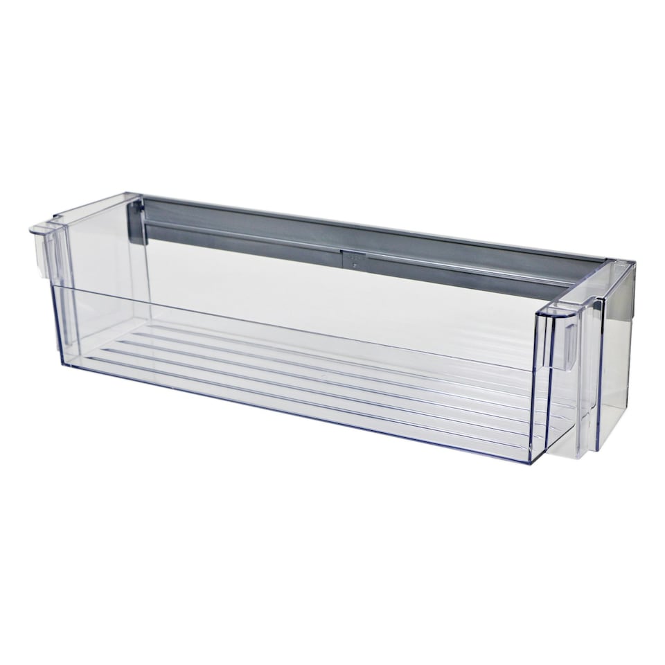 image 1 of SPARES2GO Lower Door Bottle Shelf Bottom Rack for Neff Fridge Freezer (420 x 120 x 100 mm) Clear