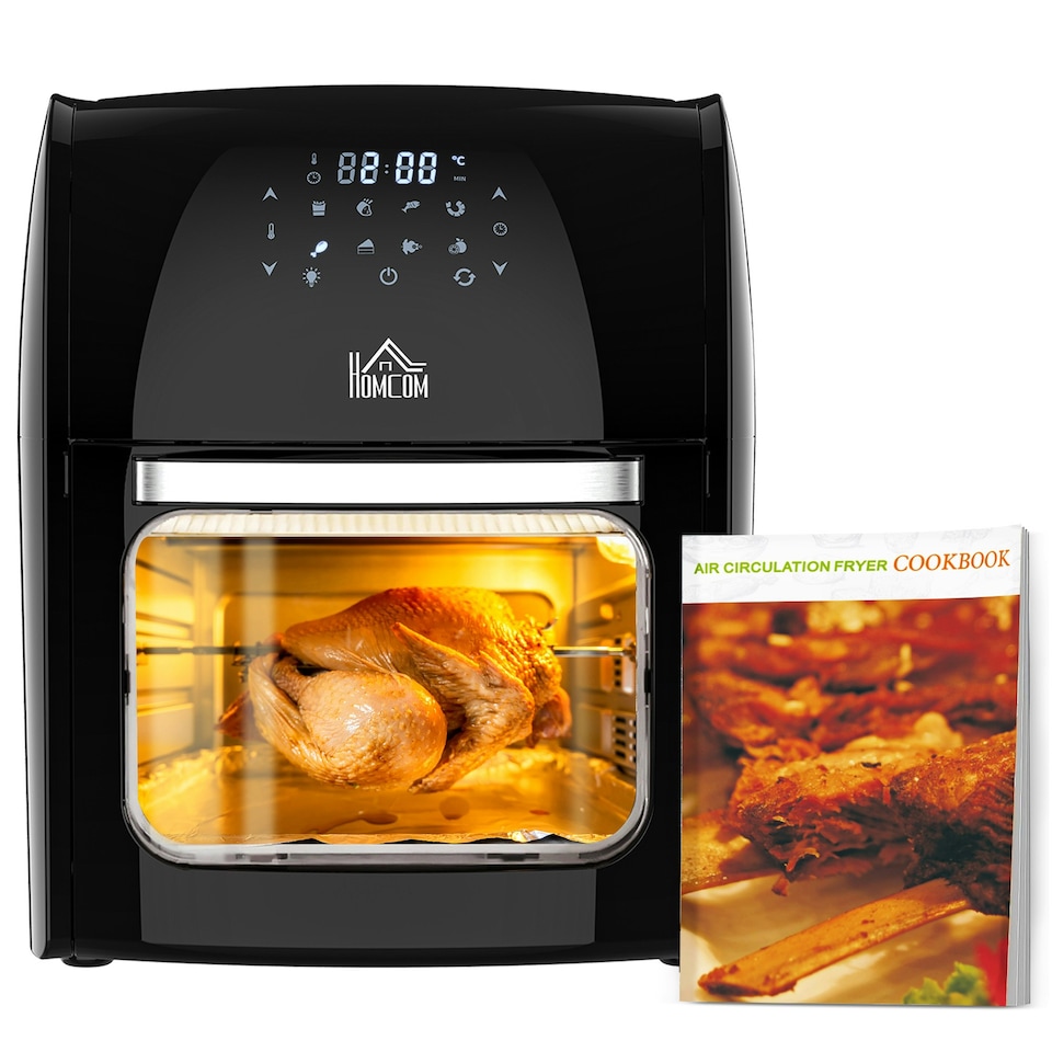image 1 of HOMCOM 12L Air Fryer Oven with 8 Preset Modes Rapid Air Circulation 1800W Black