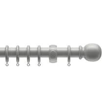 28mm Wooden Grey Curtain Pole Set 125cm | Grey | Grey