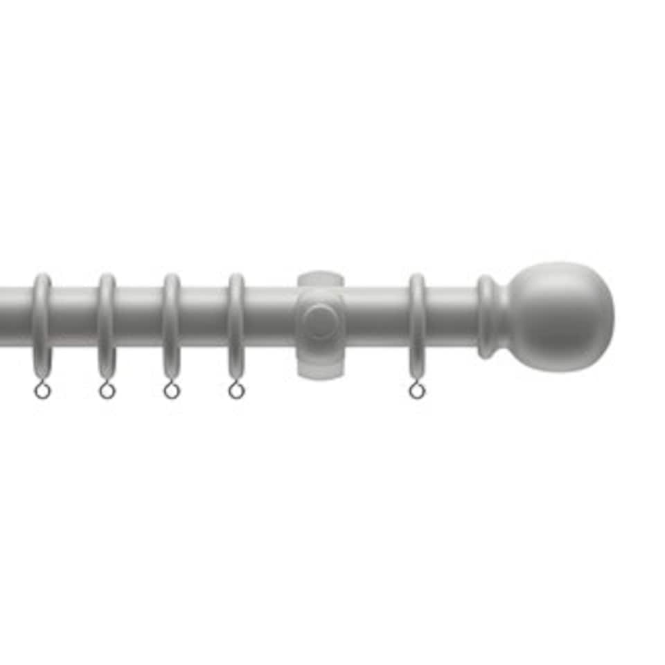 image 1 of 28mm Wooden Grey Curtain Pole Set 125cm | Grey | Grey