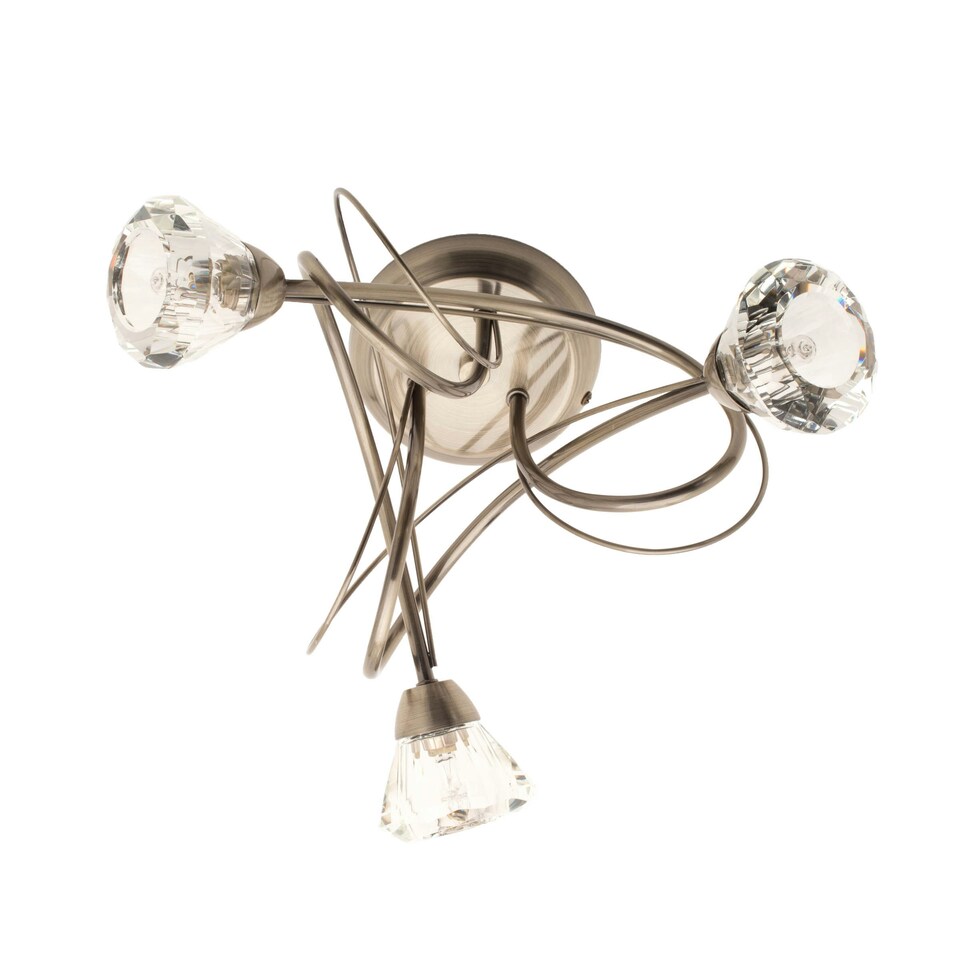image 1 of BHS Marianne 3 Light Flush Ceiling Light | Bronze | Antique Brass | 1