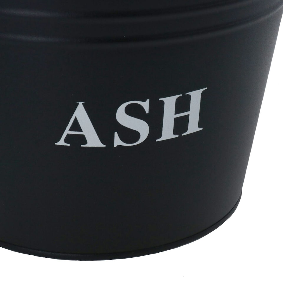 image 1 of Metal 12 Litre Cap Ash Bucket with Lid Fireplace Fireside Bin Scuttle Holder Coal